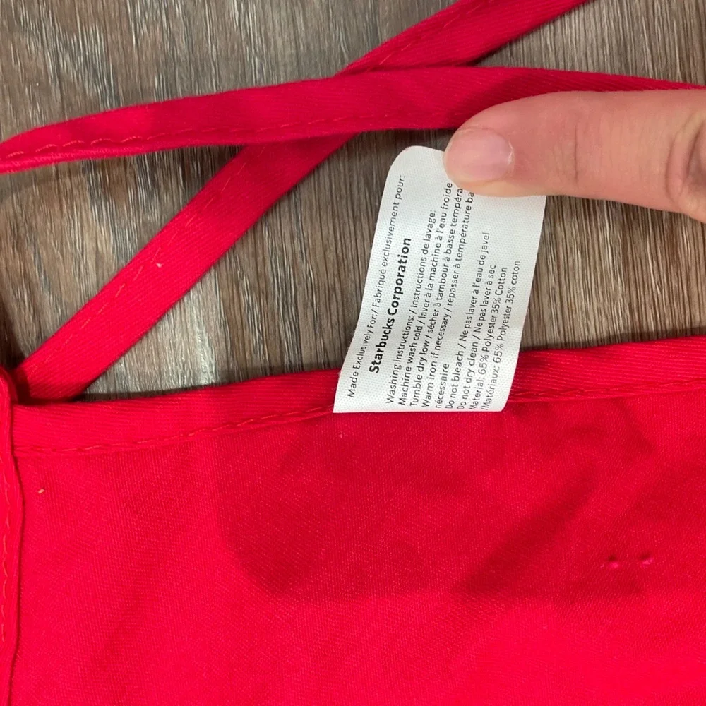 Starbucks Red Holiday Apron Barista Uniform‎ Embroidered Siren Logo Two Pockets